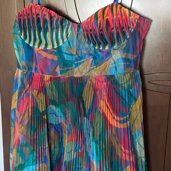 Hutch Anthropologie Plus Size Pleated Multi Colored Dress NWT - Picture 3 of 11